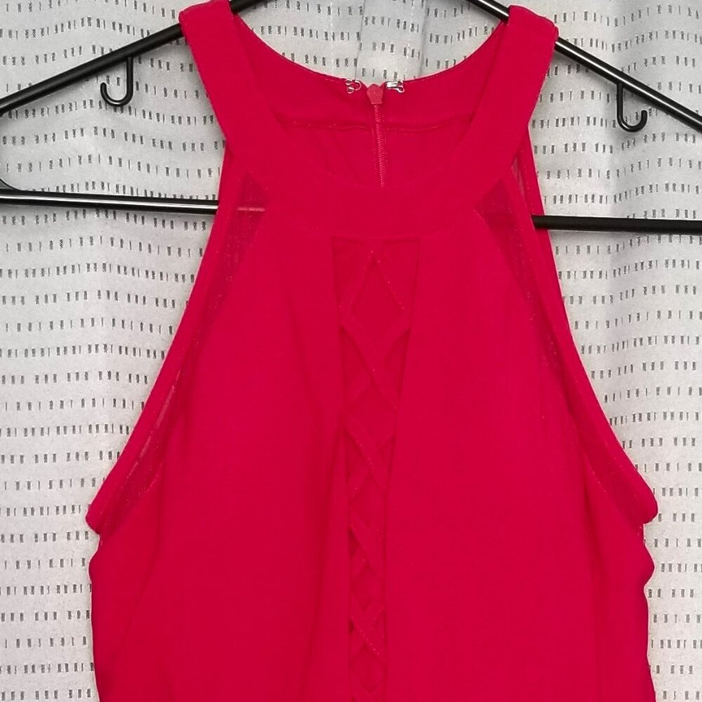 Red Halter Neck Gown - Picture 3 of 6